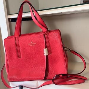 Kate Spade Dominique Coral Pebbled Leather Crossbody/Satchel Bag